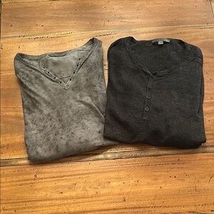 John Varvatos Gray and Black Casual Button Down Shirts